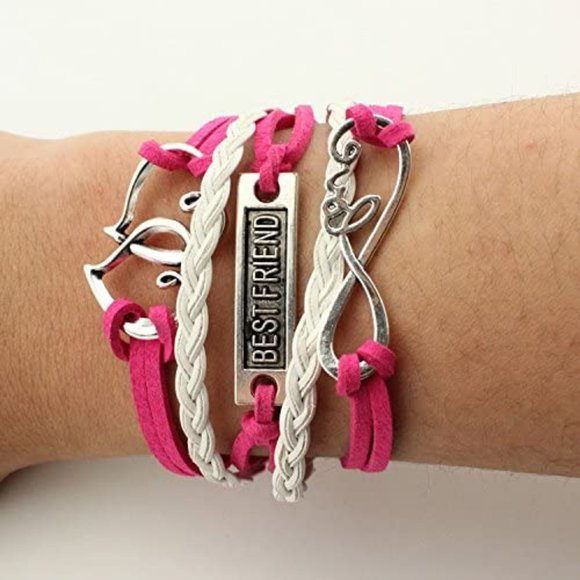 New Wholesale 16pcs Vintage Multilayer Multicolor Woven Leather Alloy Owl Braide
